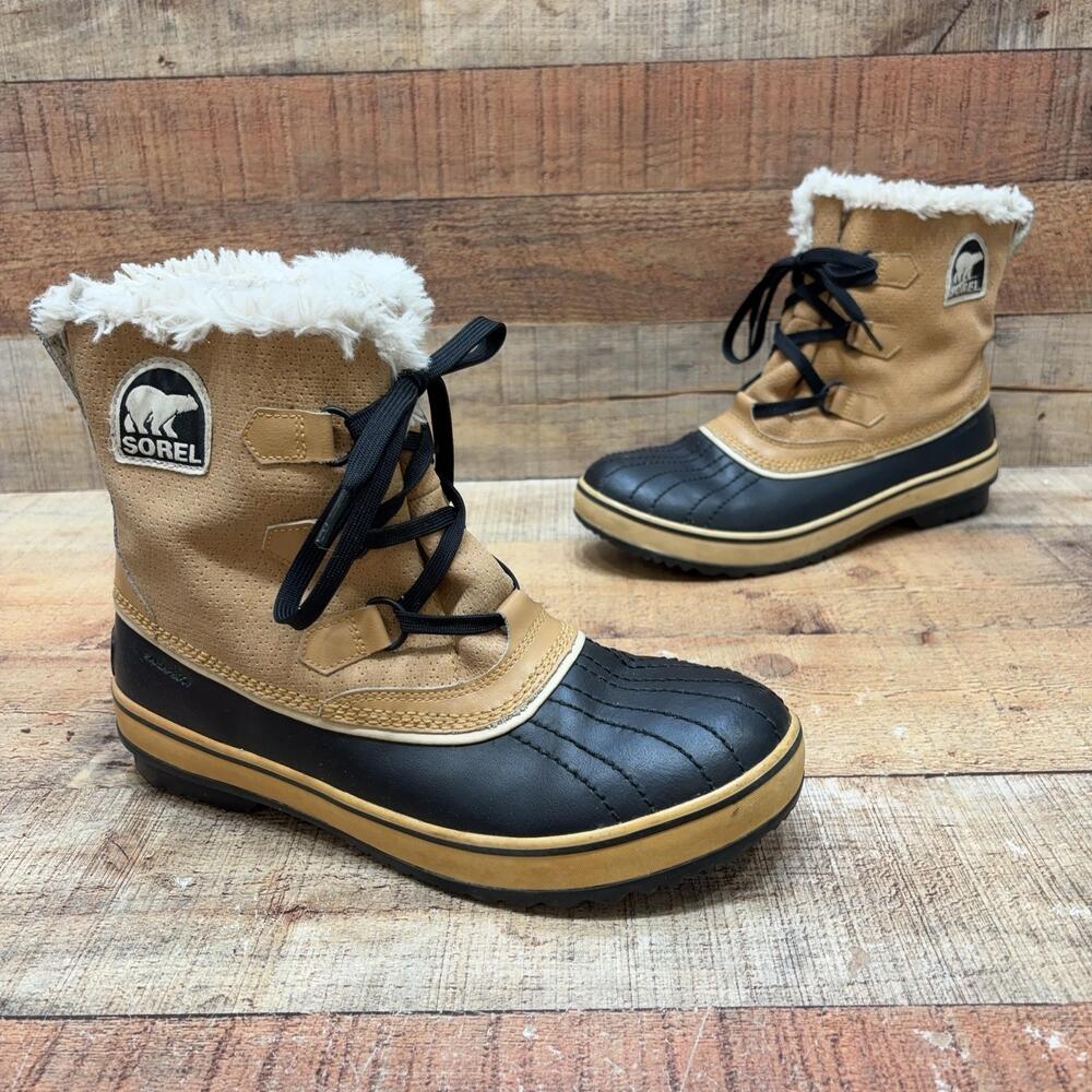 Sorel Snow Boots Womens Size 10 41 Brown Faux Fur Mid Calf Waterproof NL631-280